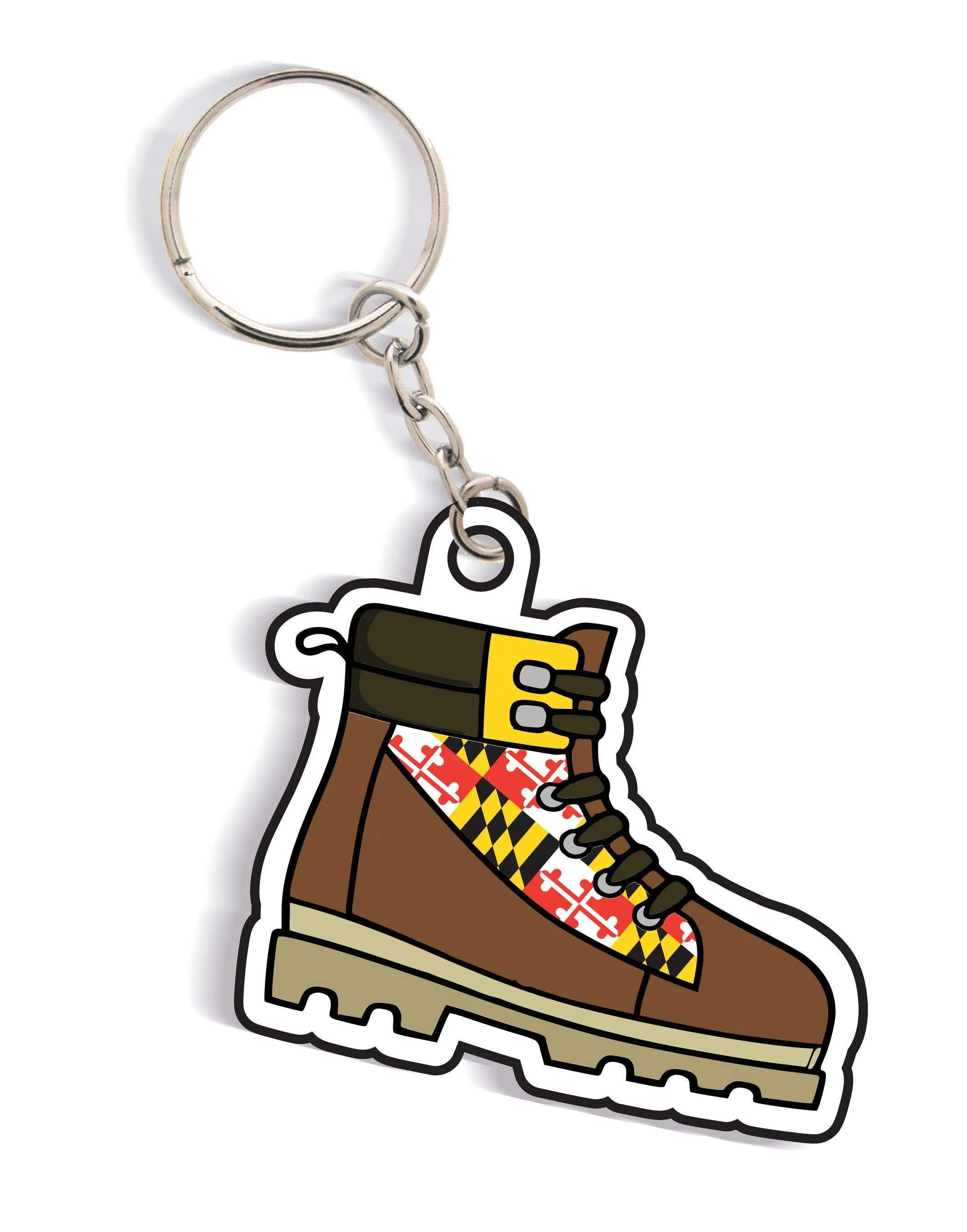 Hiking Boot w/ Maryland Flag / Key Chain