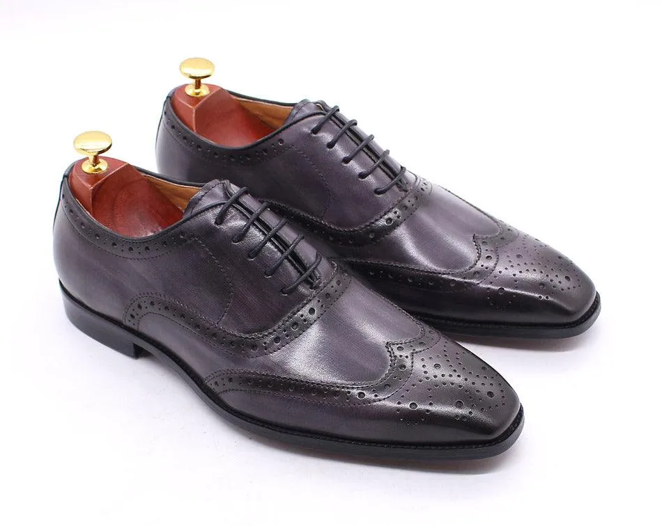 Men's Genuine Leather Brogue Business Oxford Shoes