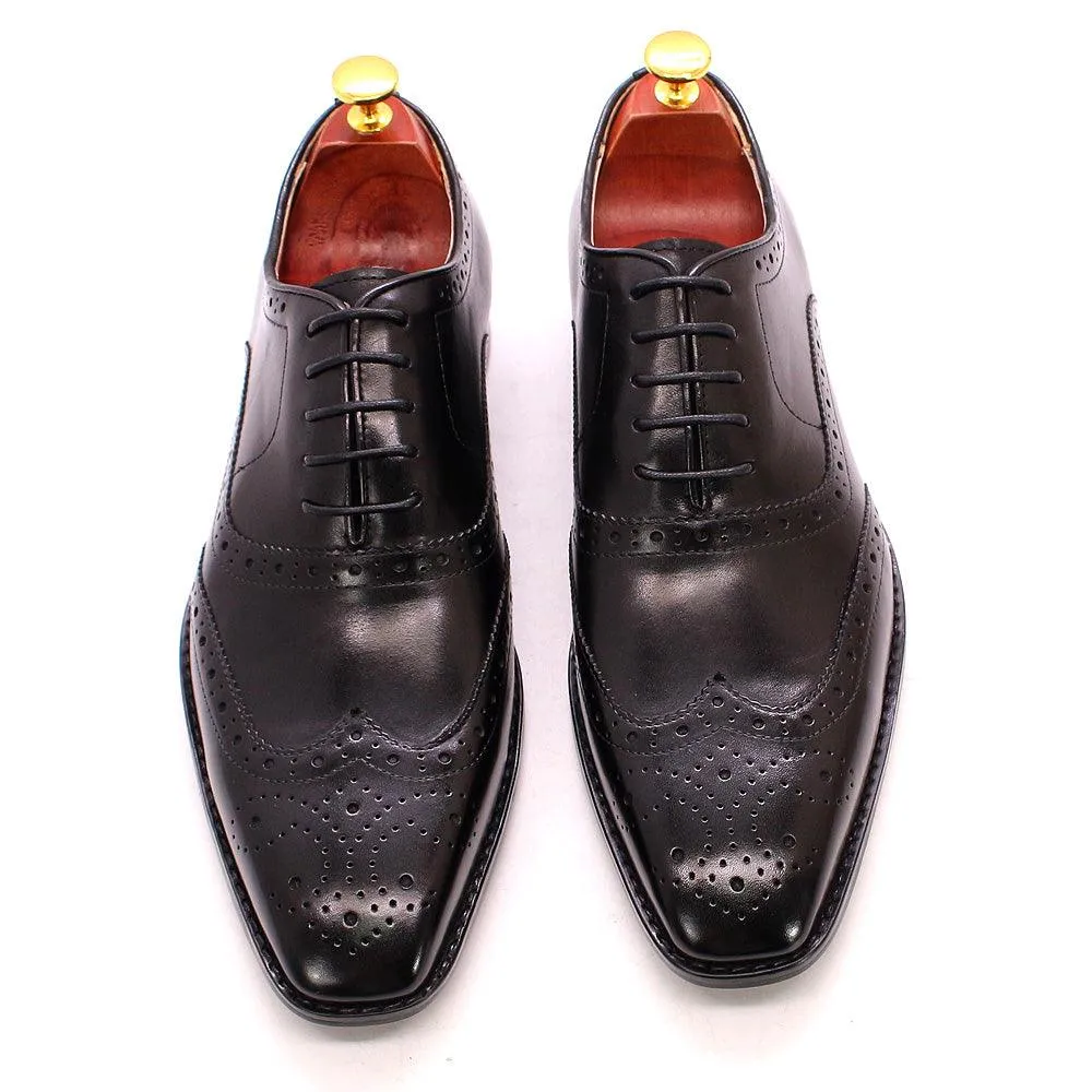 Men's Genuine Leather Brogue Business Oxford Shoes