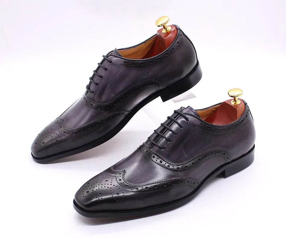Men's Genuine Leather Brogue Business Oxford Shoes