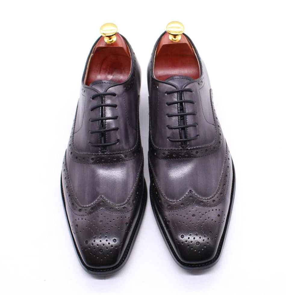 Men's Genuine Leather Brogue Business Oxford Shoes