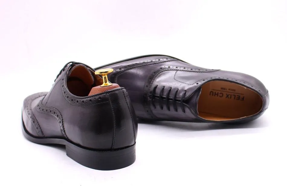 Men's Genuine Leather Brogue Business Oxford Shoes