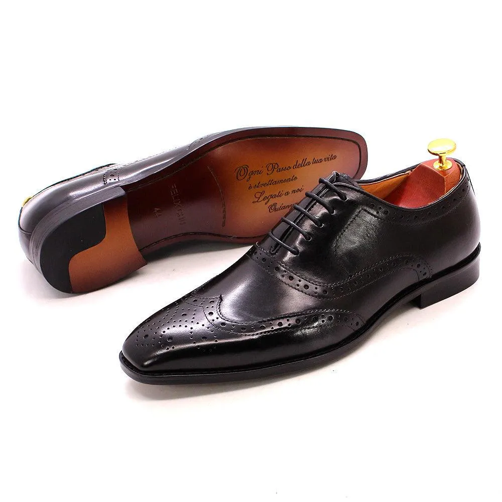 Men's Genuine Leather Brogue Business Oxford Shoes