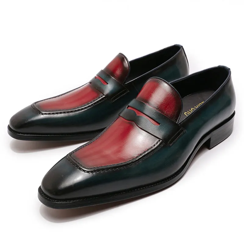 Men's Shoes 2021 New Penny Loafers Handmade Leather Shoes Men's Leather Business High-End Men's Casual Shoes Cross-Border