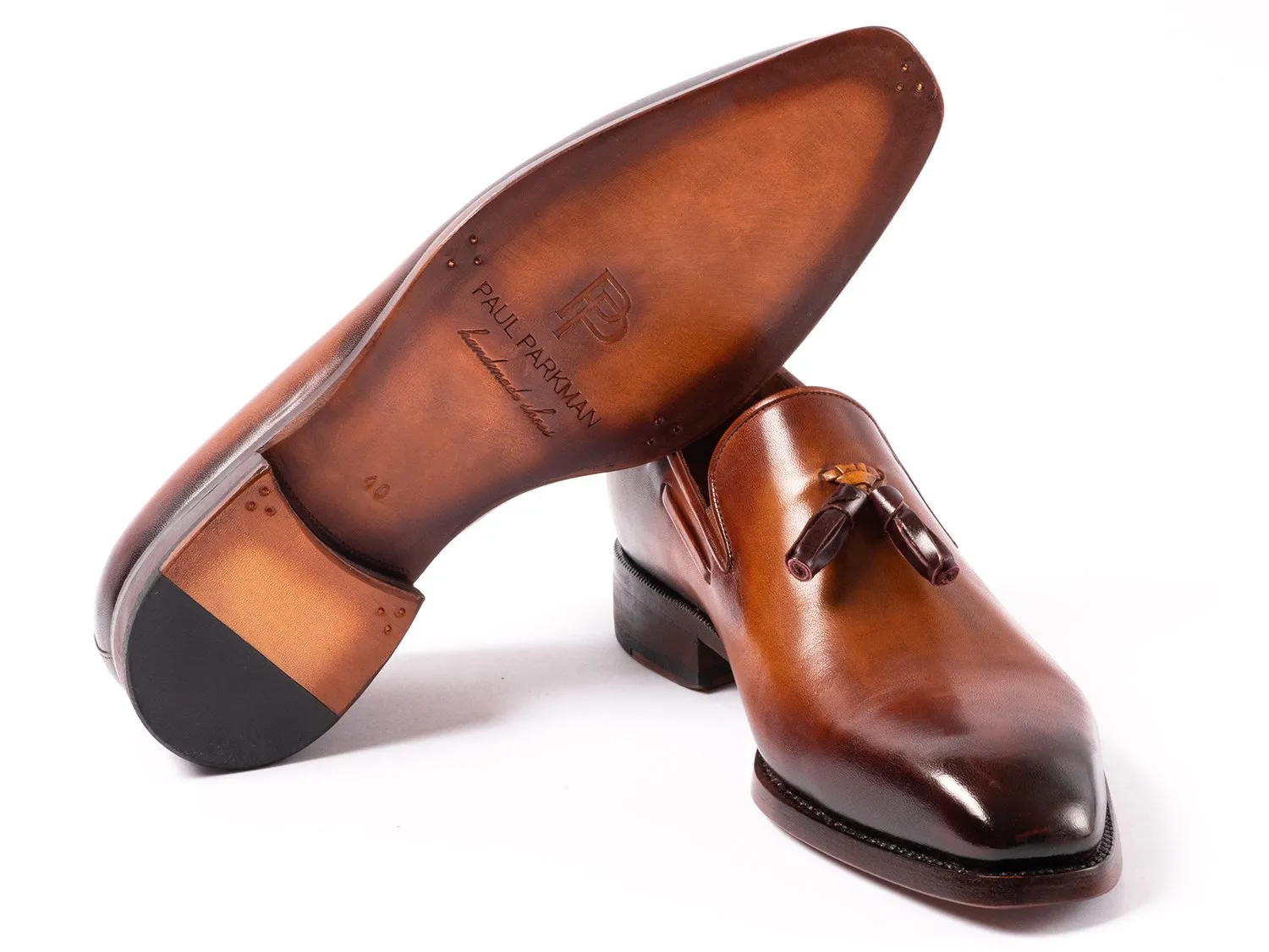 Paul Parkman Brown Goodyear Welted Tassel Loafers