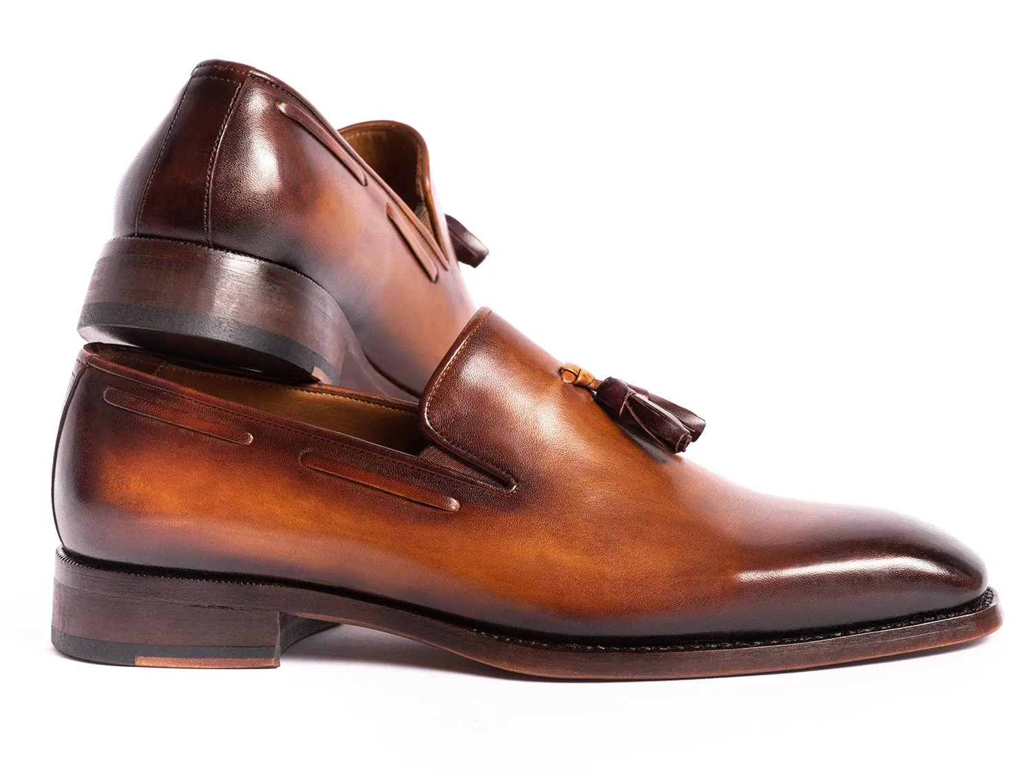 Paul Parkman Brown Goodyear Welted Tassel Loafers
