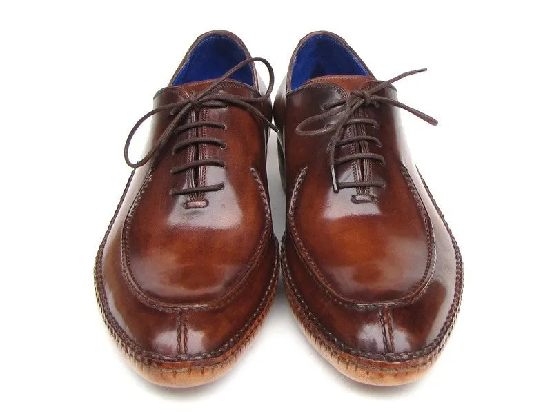 Paul Parkman Handsewn Split-toe Brown Oxfords