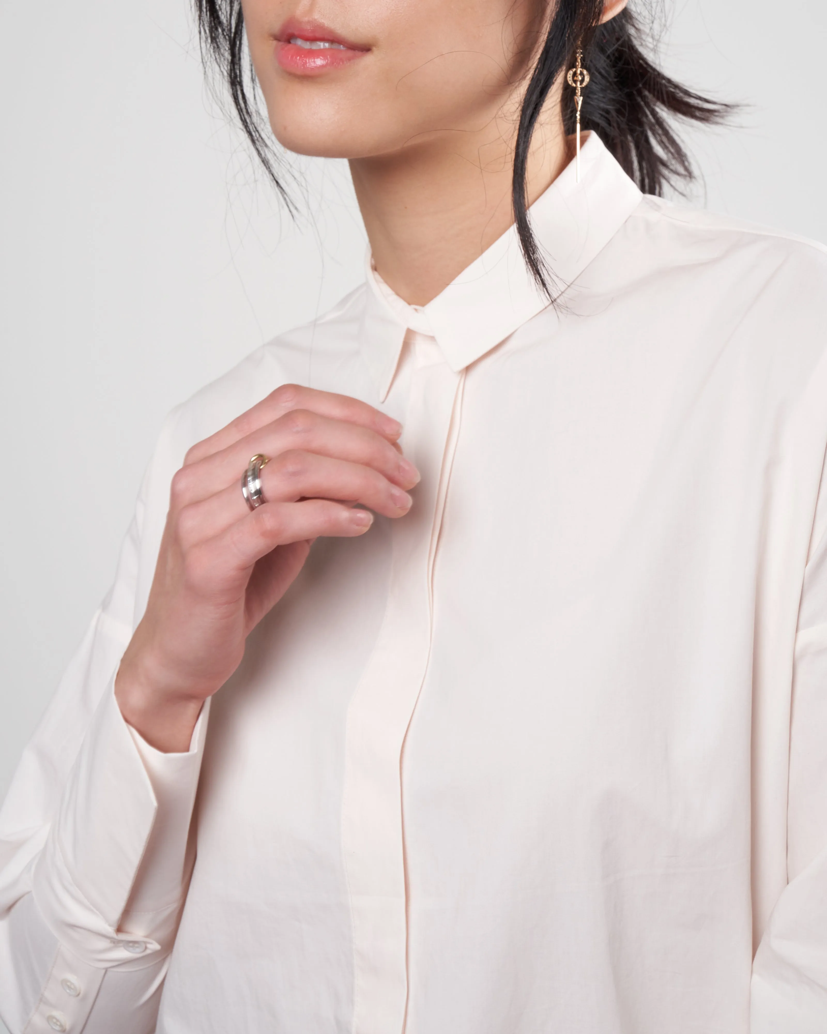 shirt with scarf - ivory