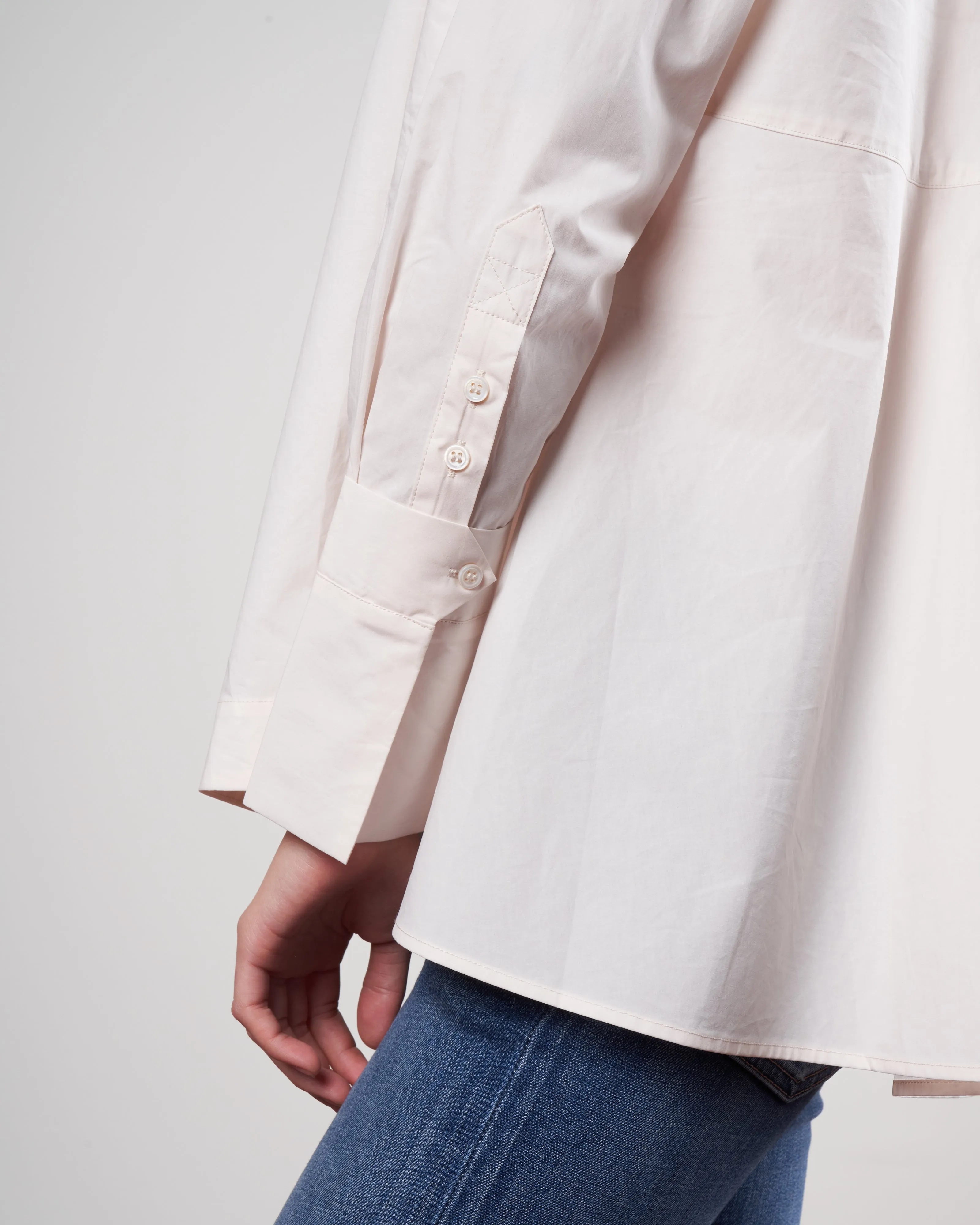 shirt with scarf - ivory