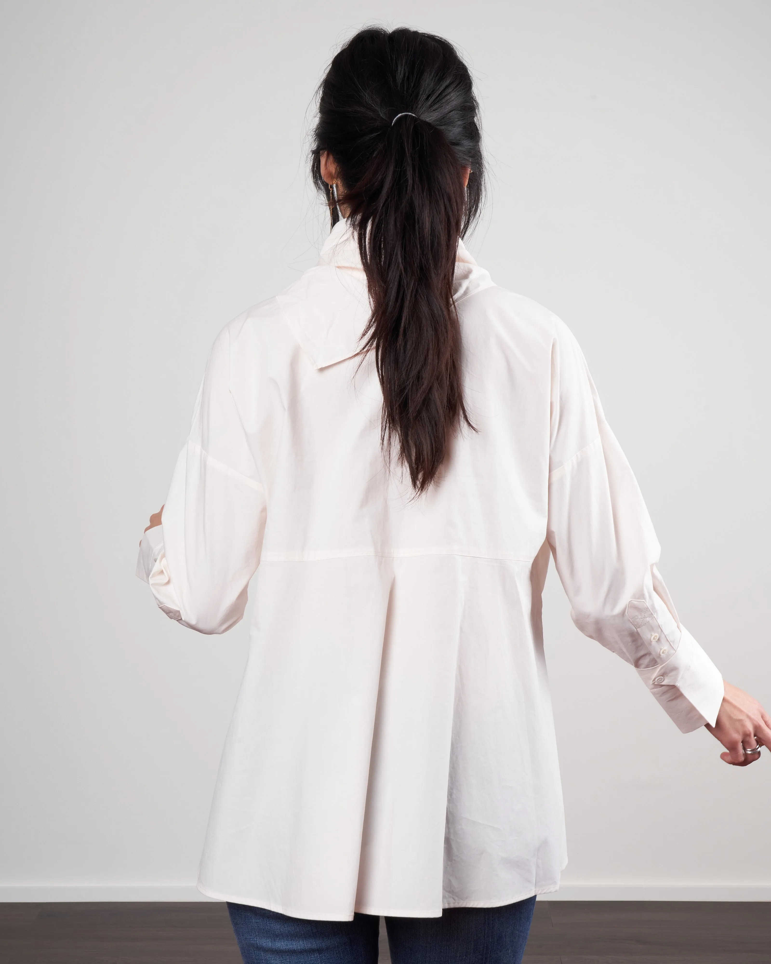 shirt with scarf - ivory