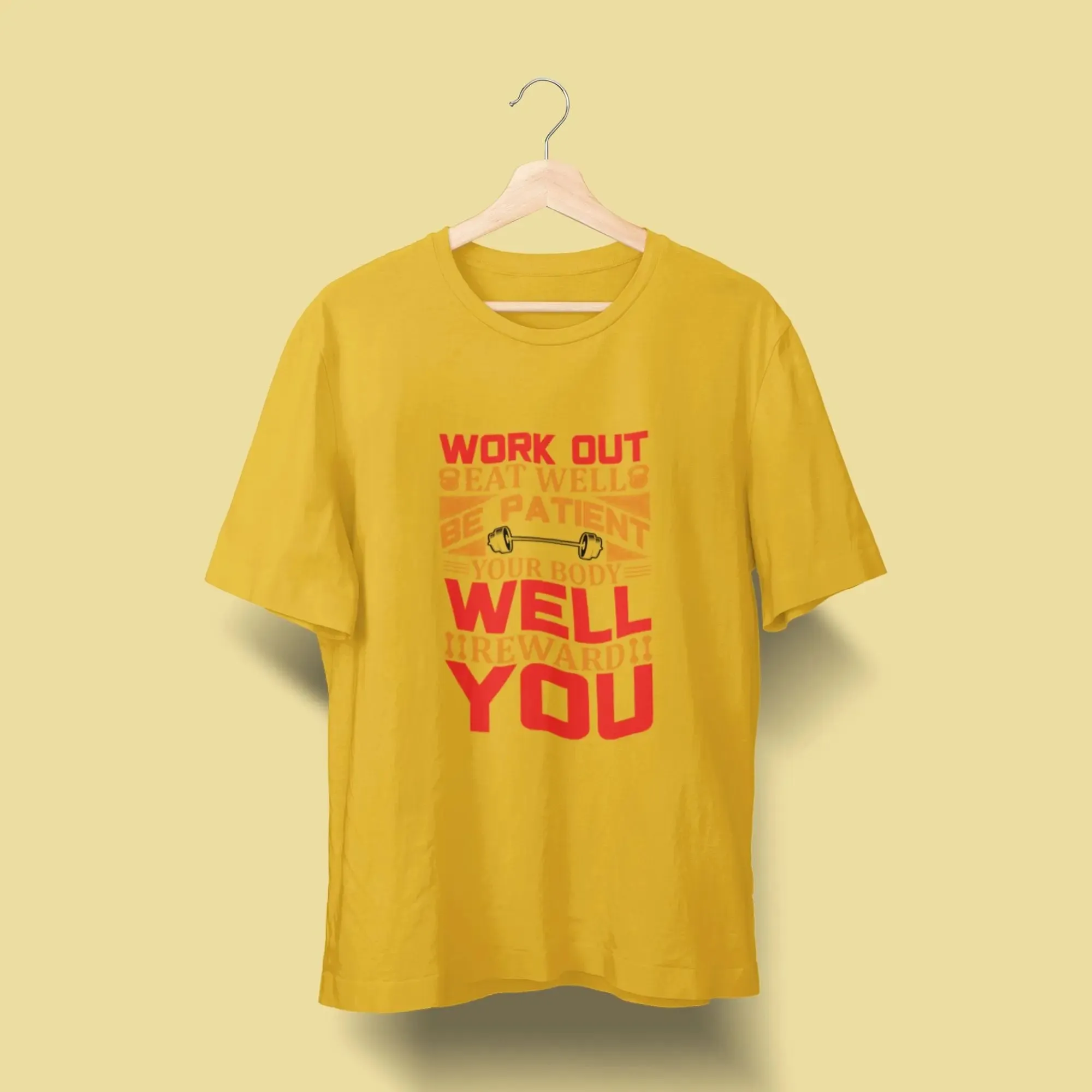 Work Out Eat Well Be Patient Your Body Well Reward You Over Size Classic T-Shirt